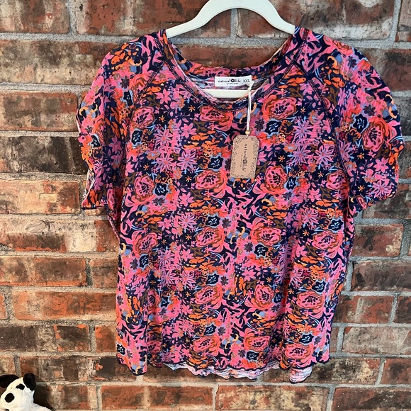 NATURAL LIFE Pink and Orange tee - Picture 3 of 4